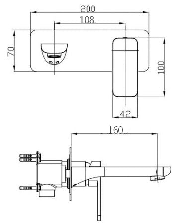 IVANO Series Wall Mixer With Spout Trim Kit (Match CLPS)