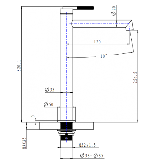 Caddence Tall Basin Mixer