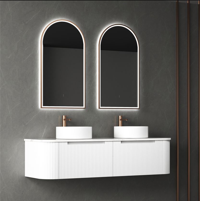 PETRA MARK II Wall Hung Curve Vanity Matte White (All Sizes)