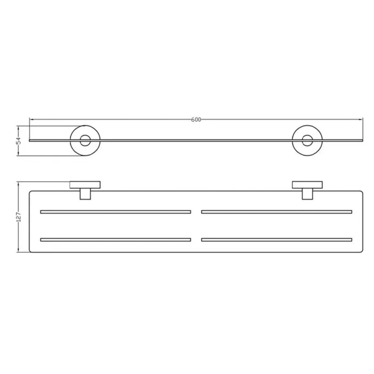 RONDO Chrome Metal Shelf 3mm Thickness (600mm)