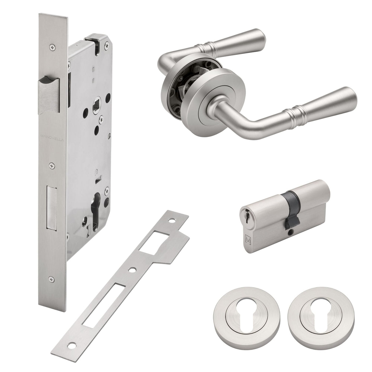 Manovella Entrance Door Kit- Lexton-Brushed Nickel