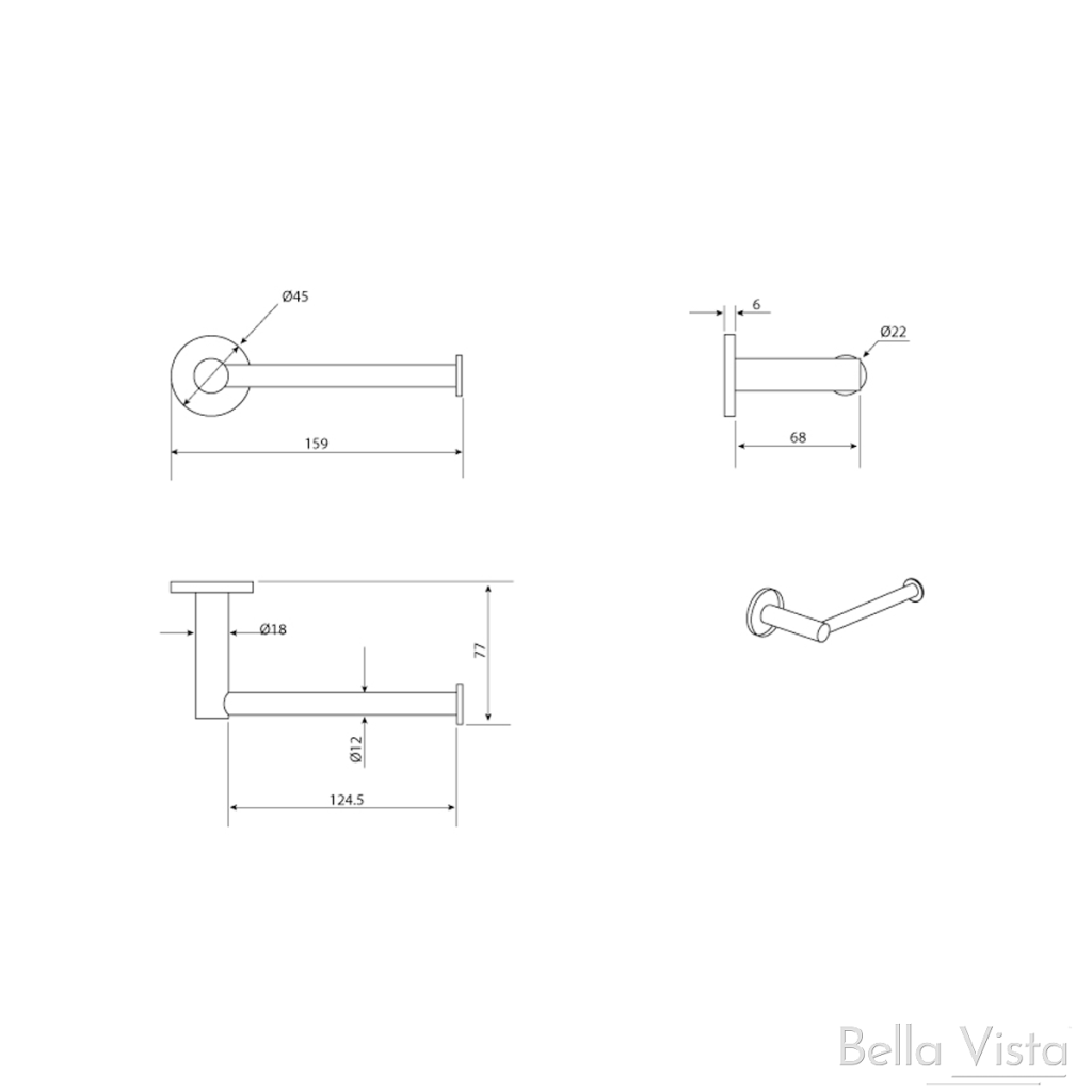 Mica Toilet Paper Holder (Living Brass)