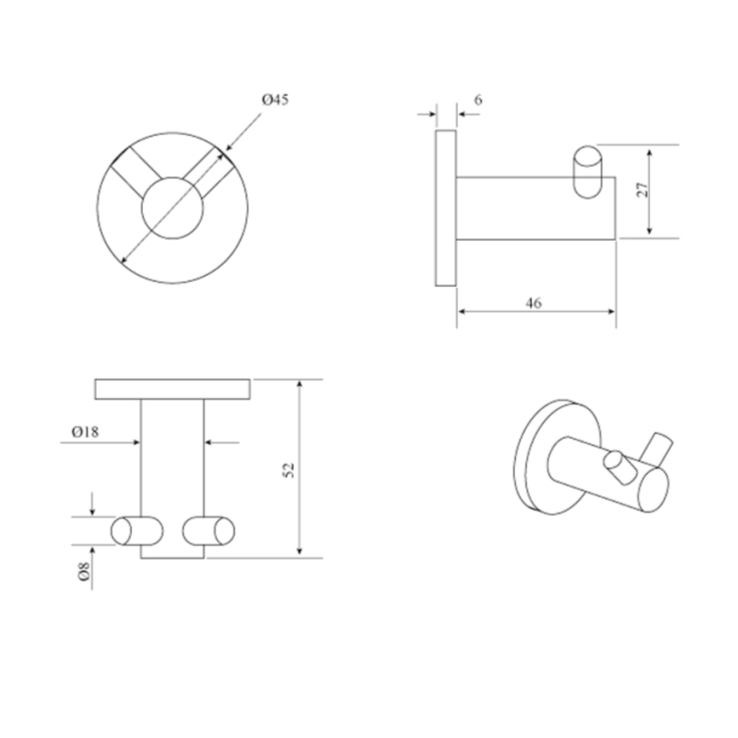 Mica Double Robe Hook