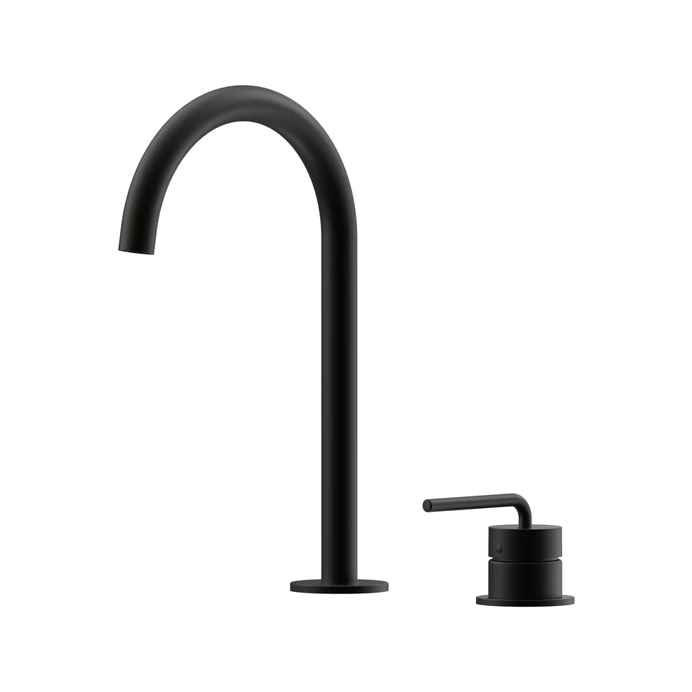 Meira Hob Basin Mixer Set 175 Curved Spout Brushed Gold Lead Free