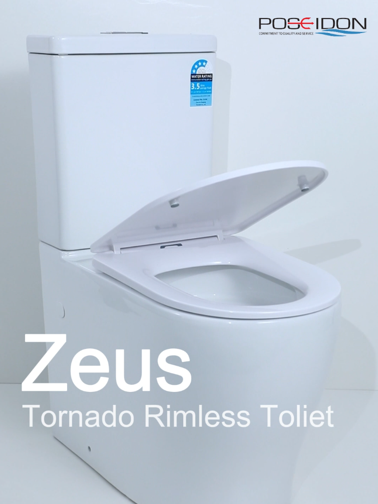 Zeus Rimless Tornado Gloss White Toilet Suite