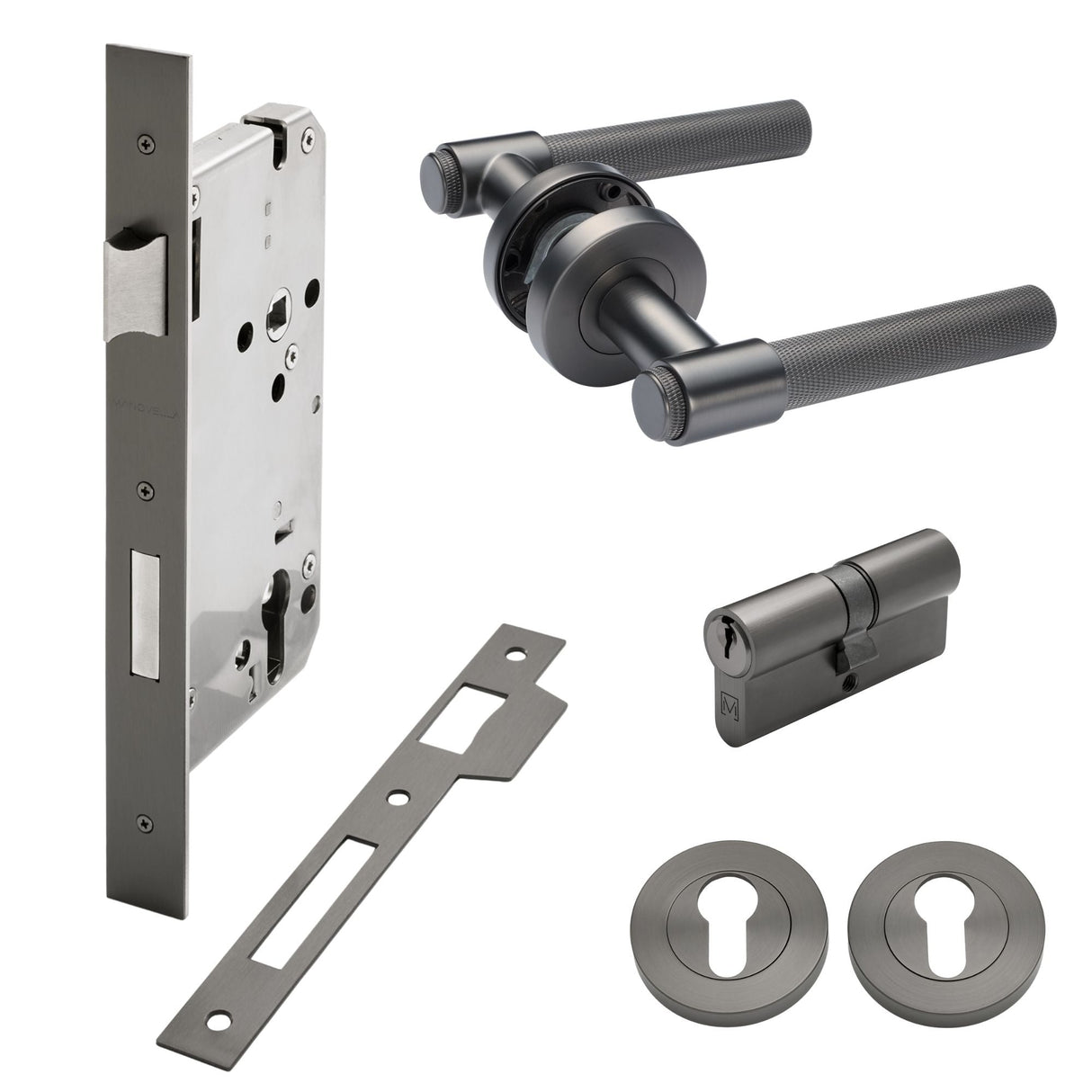 Manovella Entrance Door Kit- Rosedale-Gunmetal
