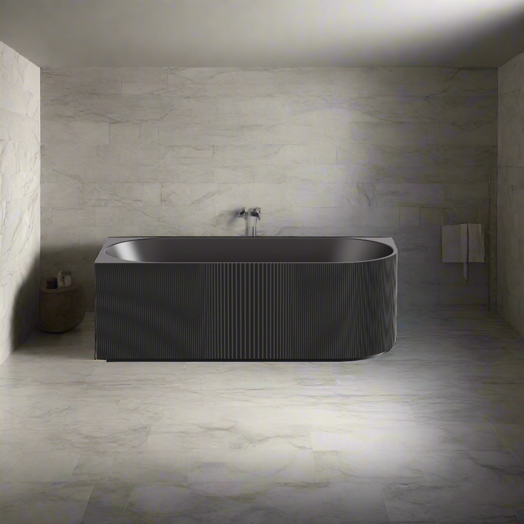 Capri Corner Back to Wall Bathtub with Non-Overflow (Left corner/ Matte Black) (1500/1700mm)