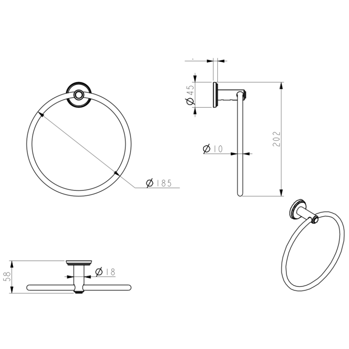 Mica Heritage Towel Ring