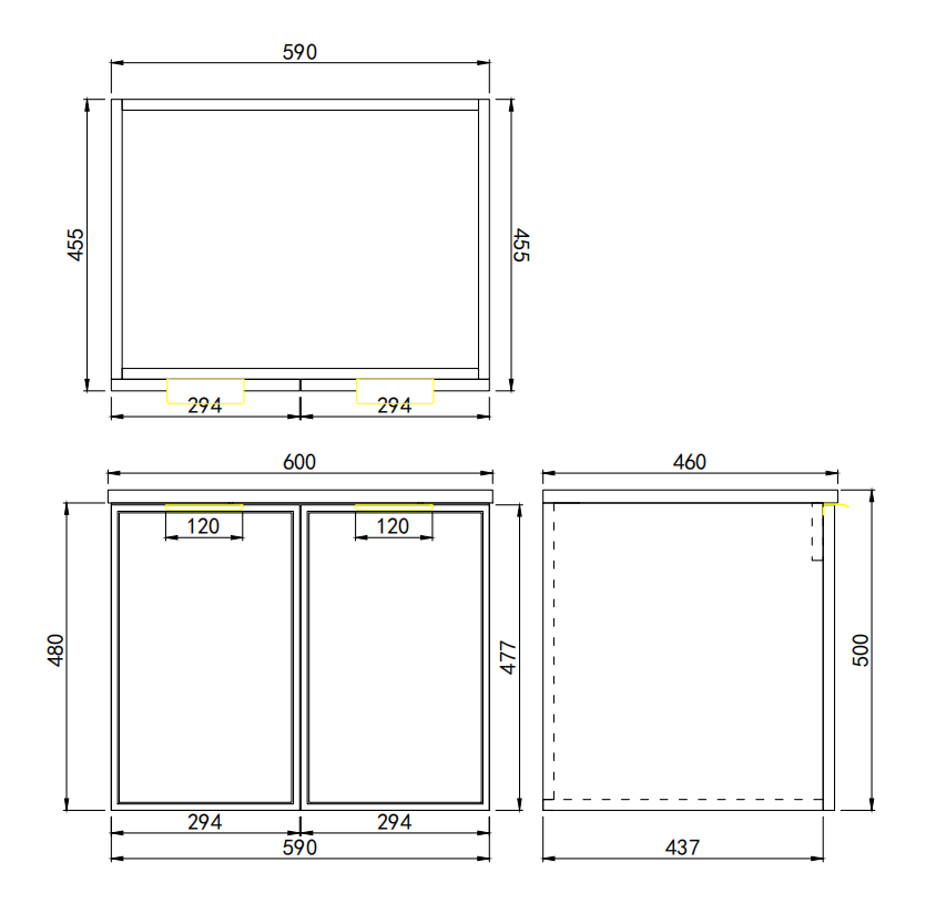 Miami Wall Hung PVC Cabinet 600mm (Olive Green)