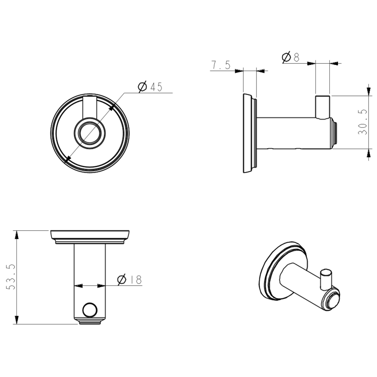 Mica Heritage Robe Hook