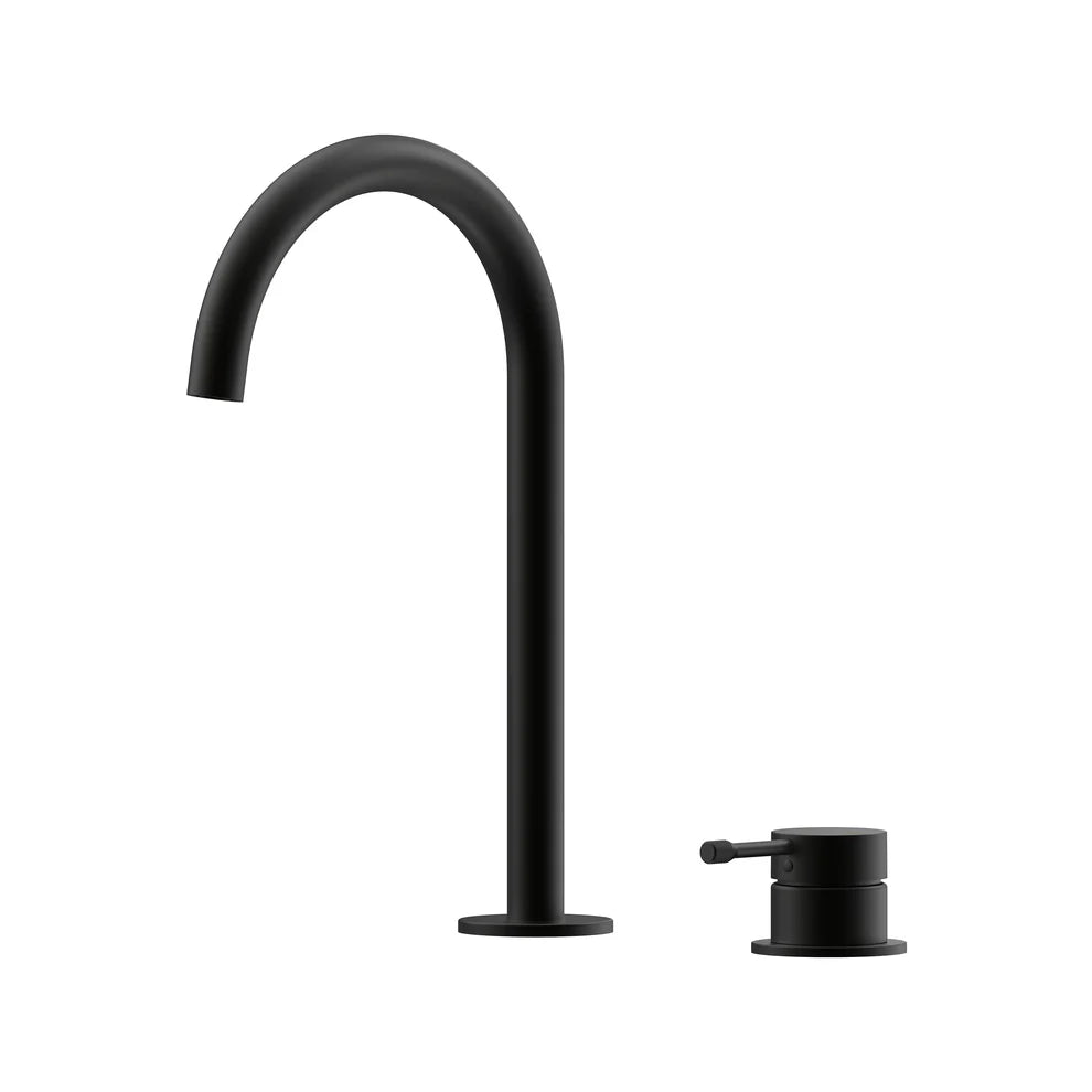 Leora Hob Basin Mixer Set 175 Curved Spout Lead Free