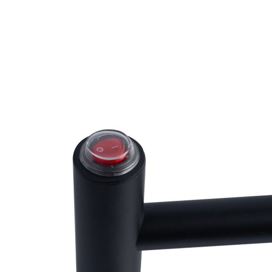 Round Electric Heated Towel Rack 4 Bars - Matte Black
