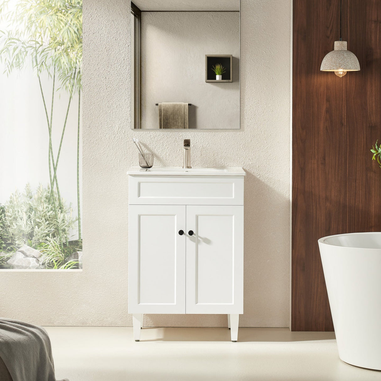 Harrington Floor PVC Cabinet Vanity 600mm (Matte White)