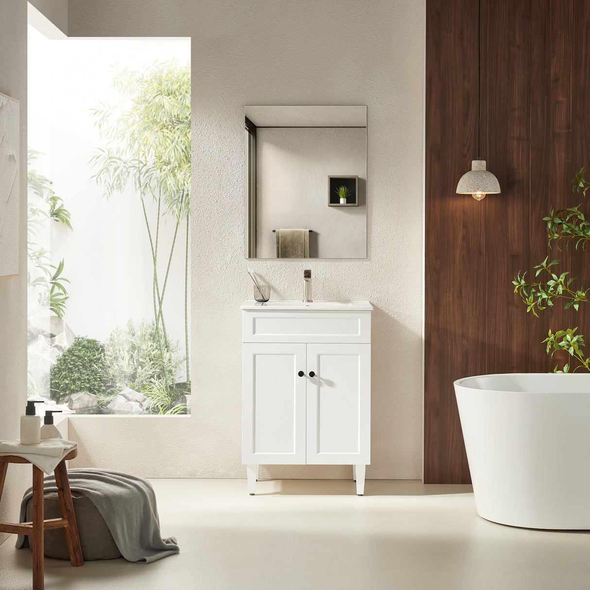 Harrington Floor PVC Cabinet Vanity 600mm (Matte White)