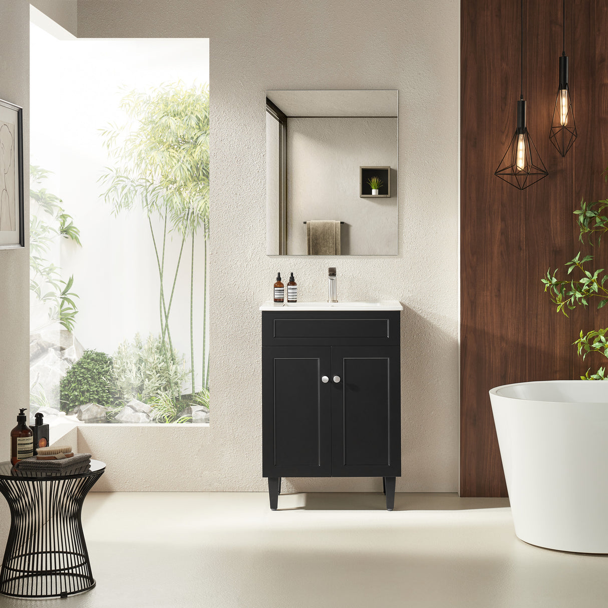 Harrington Floor PVC Cabinet Vanity 600mm (Matte Black)