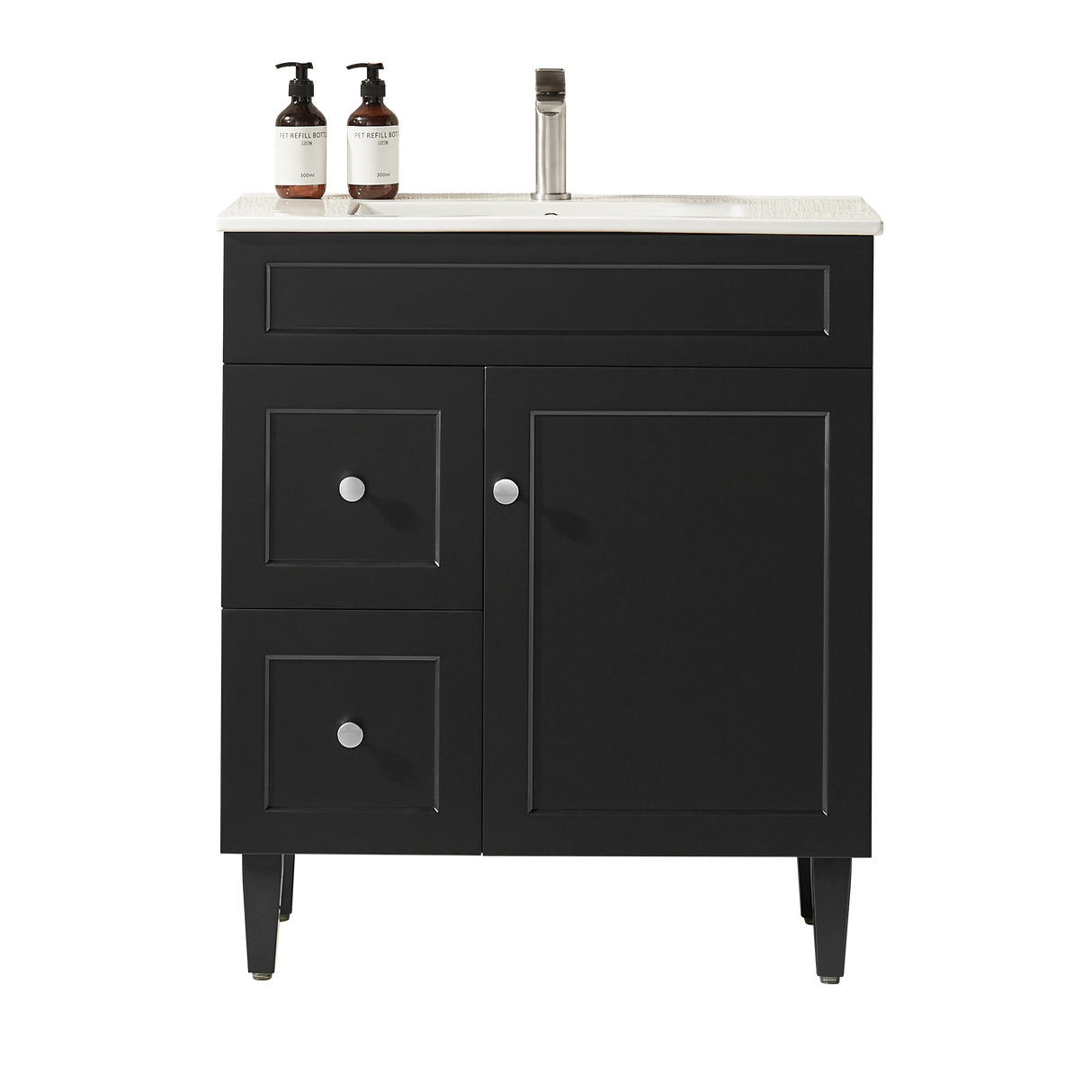 Harrington Floor PVC Cabinet Vanity 750mm (Matte Black)
