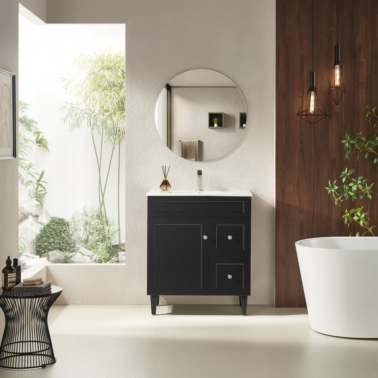Harrington Floor PVC Cabinet Vanity 750mm (Matte Black)