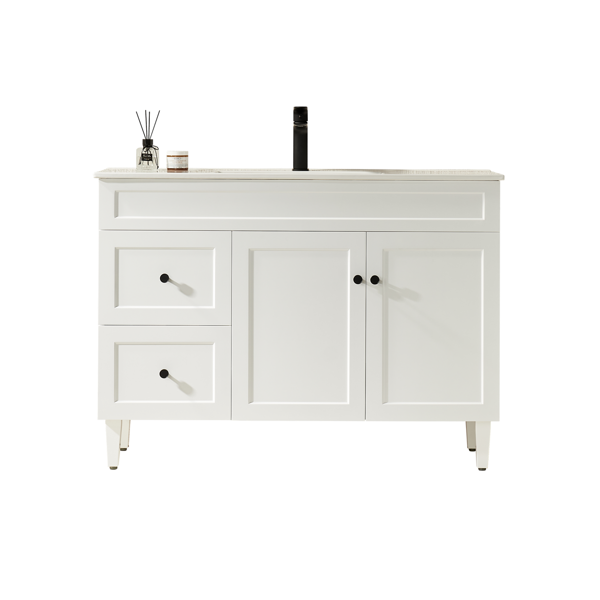 Harrington Floor PVC Cabinet Vanity 1200mm (Matte White) (Single Bowl)