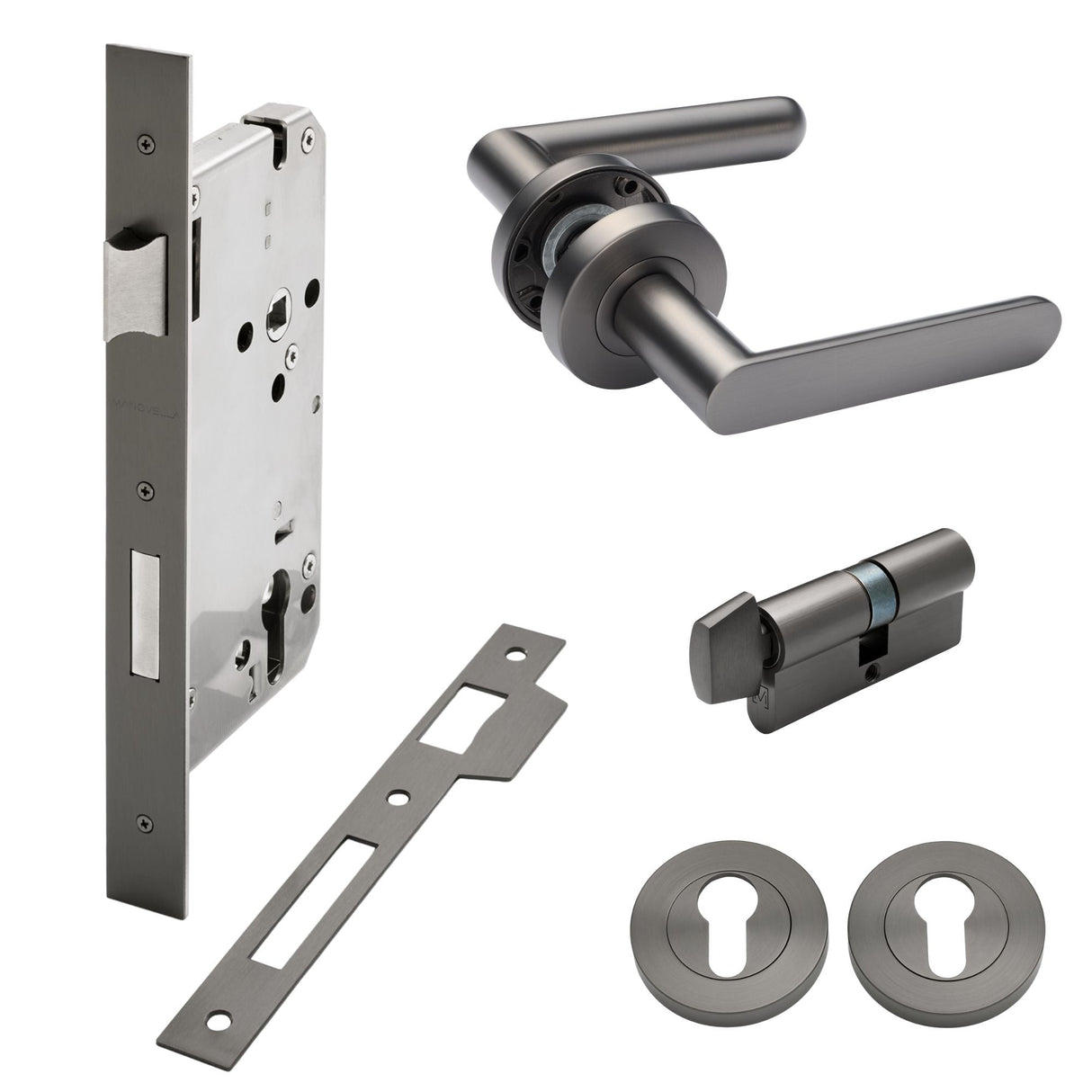 Manovella Entrance Door Kit- Fairhaven-Gunmetal