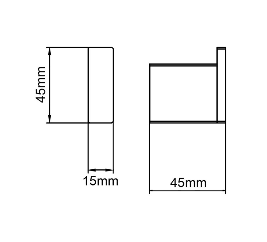 IVANO Series Square Robe Hook - Gun Metal Grey