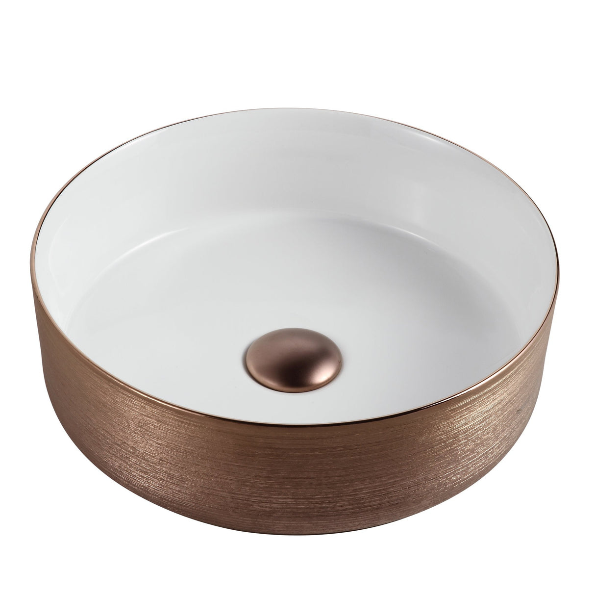 ABS Brushed Gold & Gloss White Basin (Round: 360x360x110)