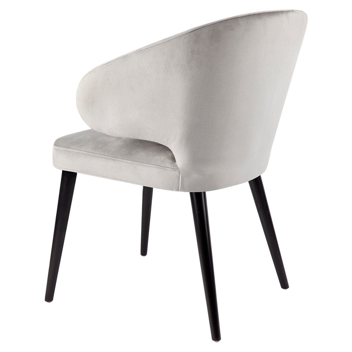 Harlow Black Dining Chair - Grey Velvet