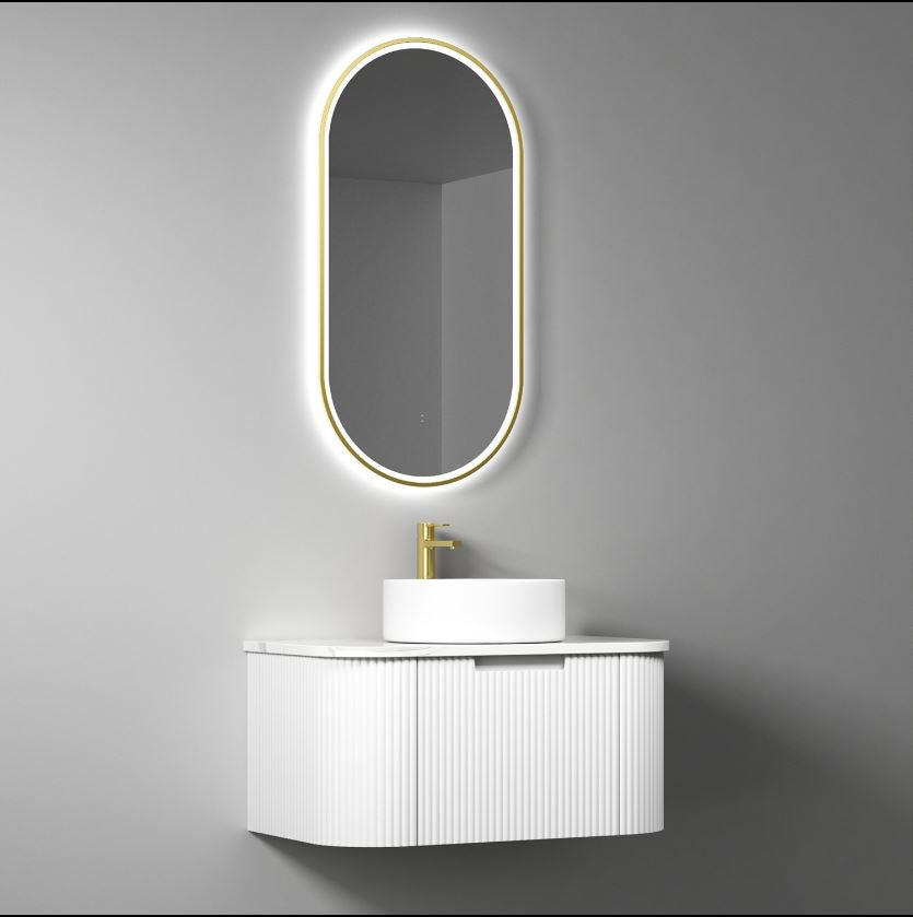PETRA MARK II Wall Hung Curve Vanity Matte White (All Sizes)