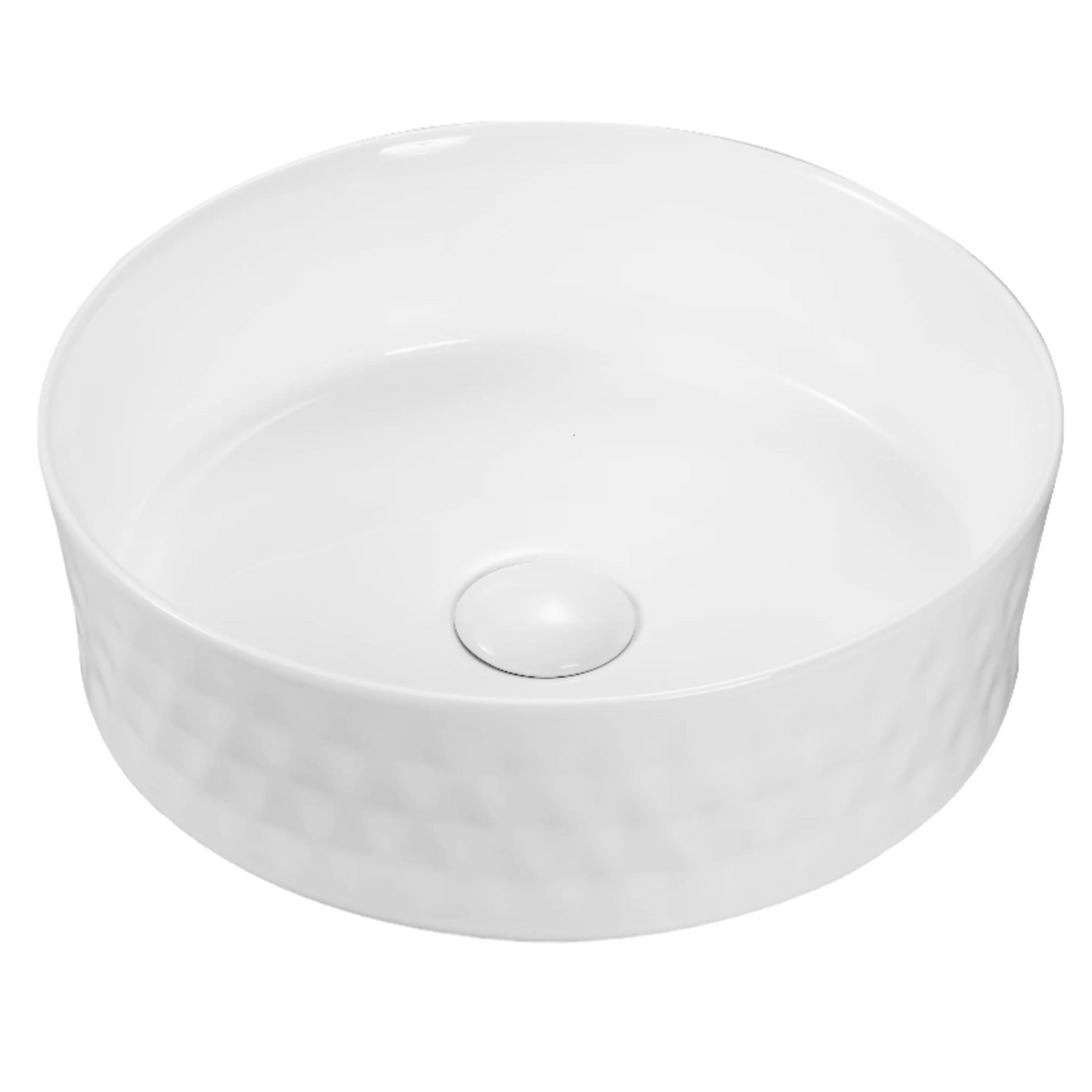 ABS Gloss White Lattice Pattern Basin (Round: 360x360x120)