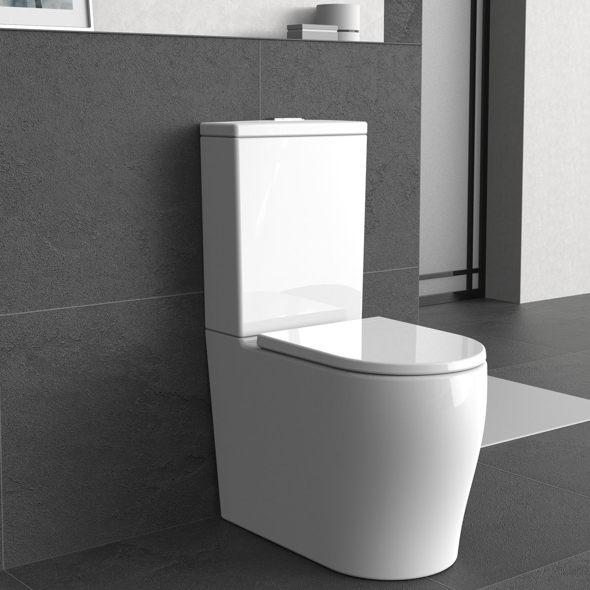 Zeus Rimless Tornado Gloss White Toilet Suite