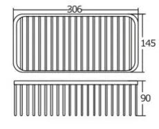 RANDO Rectangular Basket Chrome (306x145x90mm)