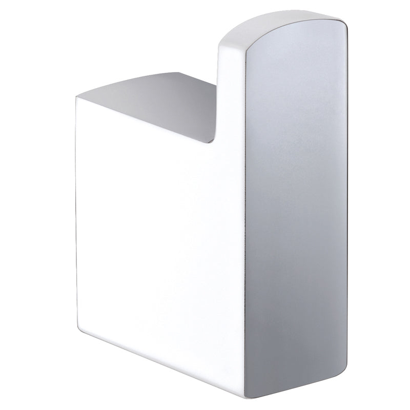 Eden Robe Hook - Chrome & White