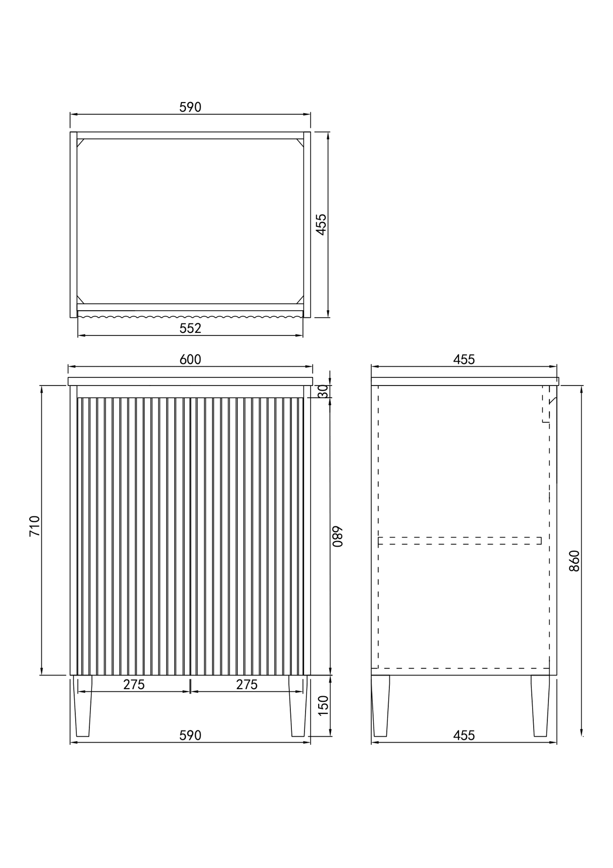 Brighton Freestanding PVC Vanity 600mm (Matte White)