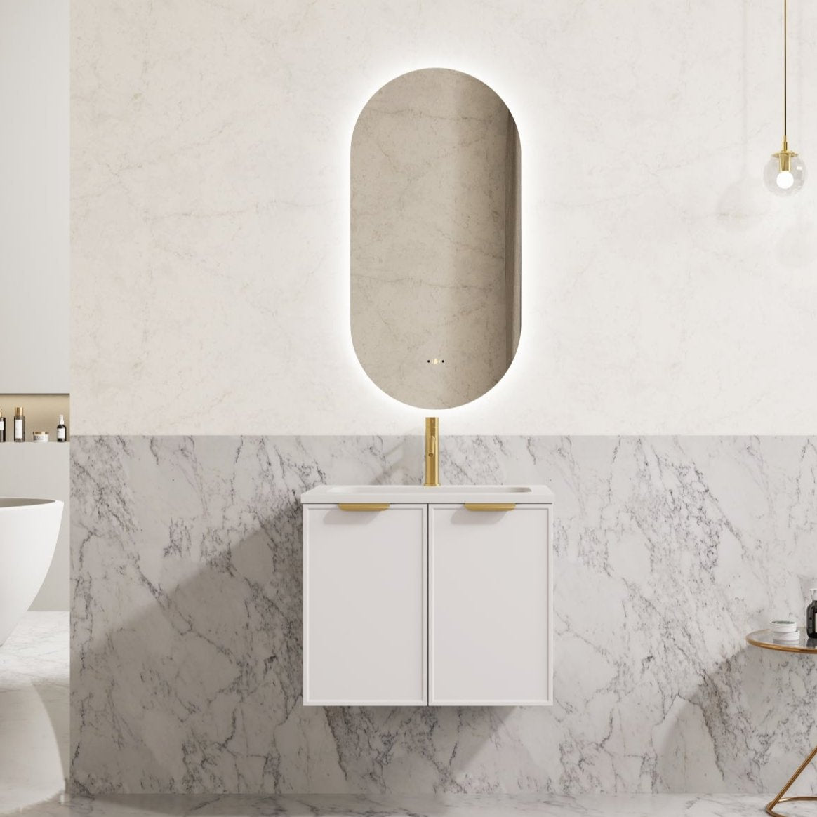 Miami Wall Hung PVC Cabinet 600mm (Matte White)