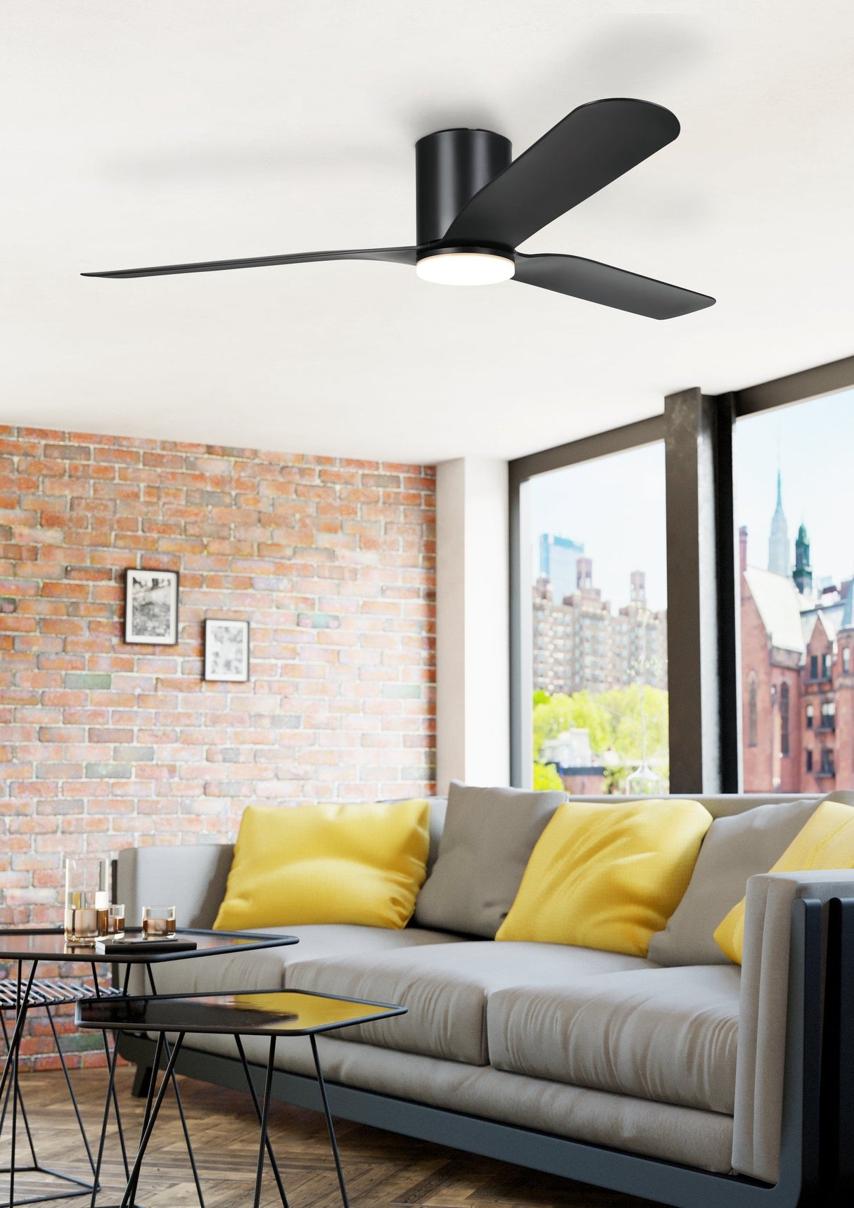 ILUKA 60 DC hugger ceiling fan with LED light