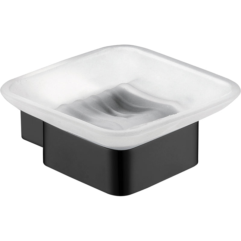 Rosa Glass Soap Dish - Matte Black