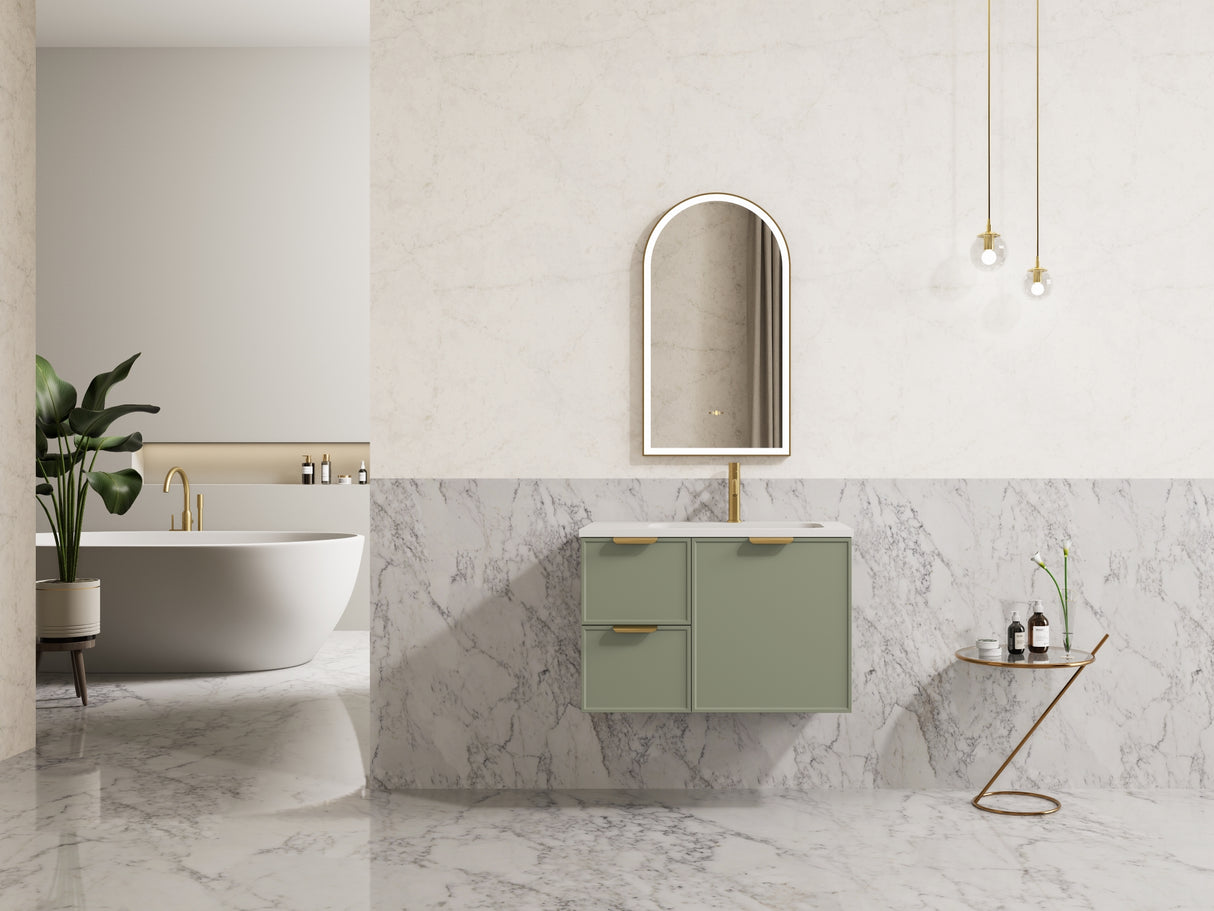 Miami Wall Hung PVC Cabinet 750mm (Olive Green)