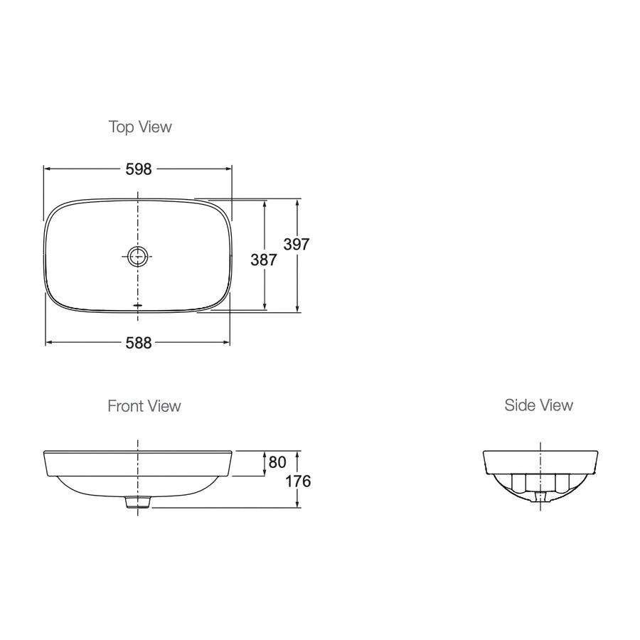 KOHLER ModernLife Rectangular Vessel Basin Overflow (598x397x176mm)
