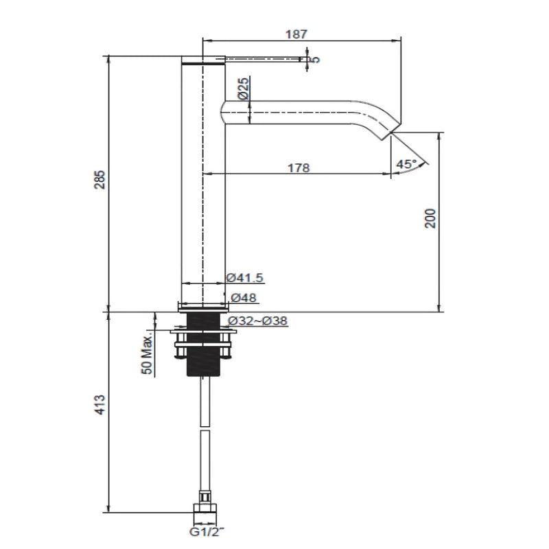 KOHLER Components Tall Single Lever Basin Mixer