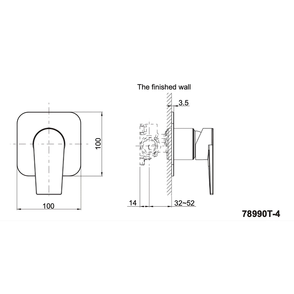 KOHLER Taut Shower/Bath Mixer - Full Kit 100mm