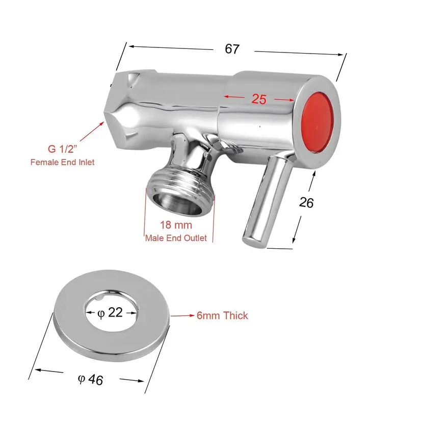 Pentro Round Brass Washing Machine Taps Set