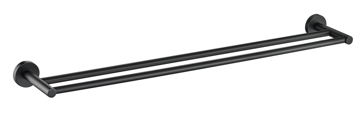 Otus Round Double Towel Rail 750mm - Matte Black