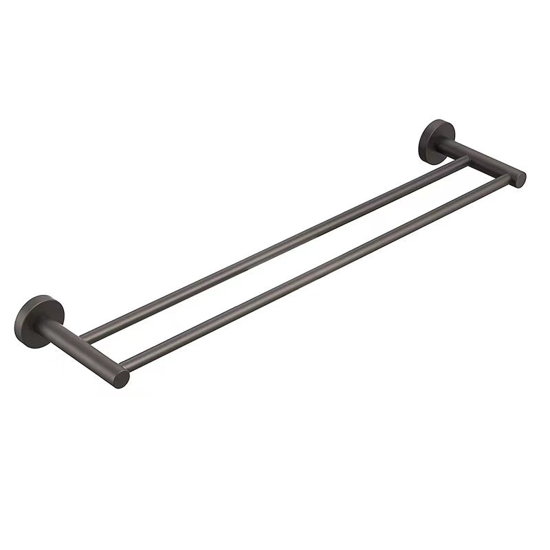 Otus Round Double Towel Rail 750mm - Brushed Gun Metal
