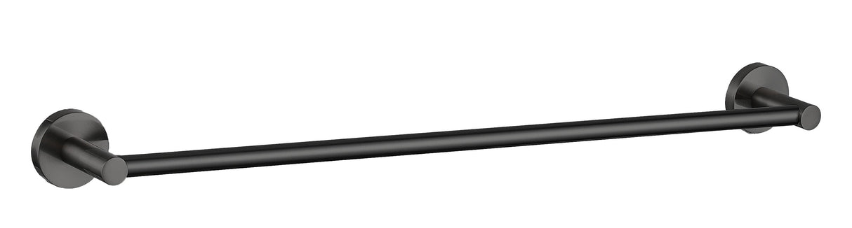 Otus Round Single Towel Rail 600mm - Brushed Gun Metal