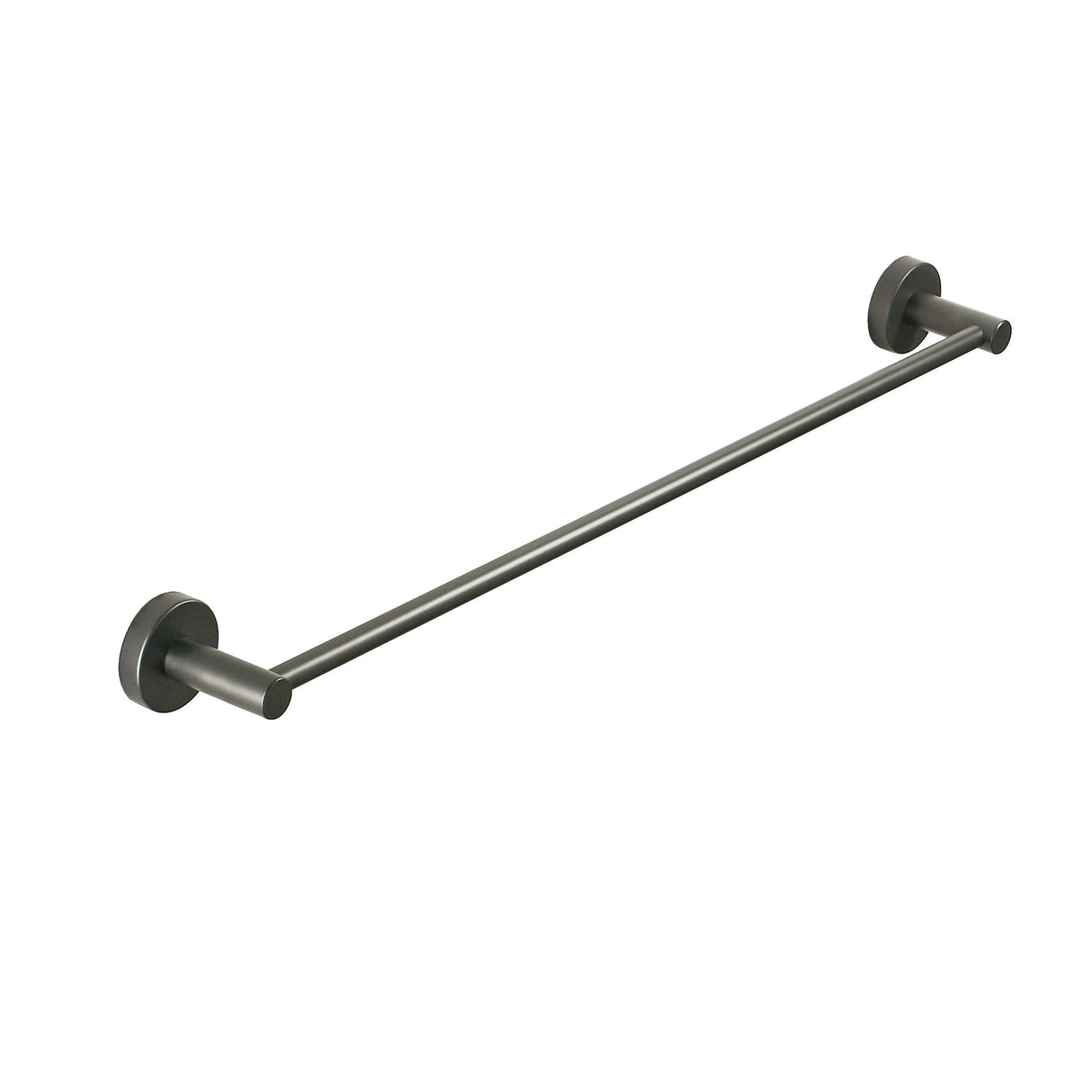 Otus Round Single Towel Rail 750mm - Brushed Gun Metal