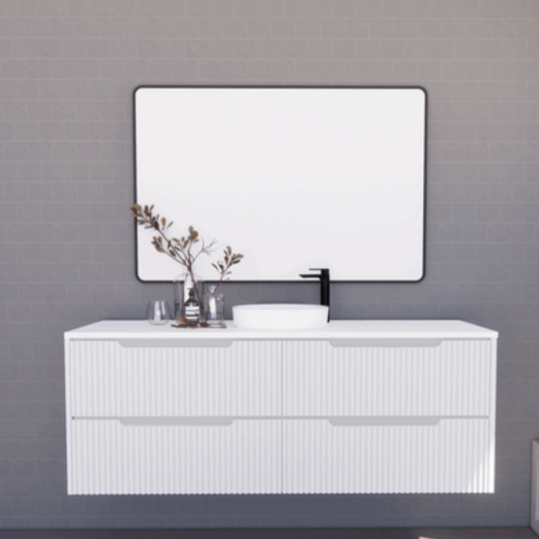 ABS BALI Wall Hung Single Bowl Vanity Matte White 1500mm