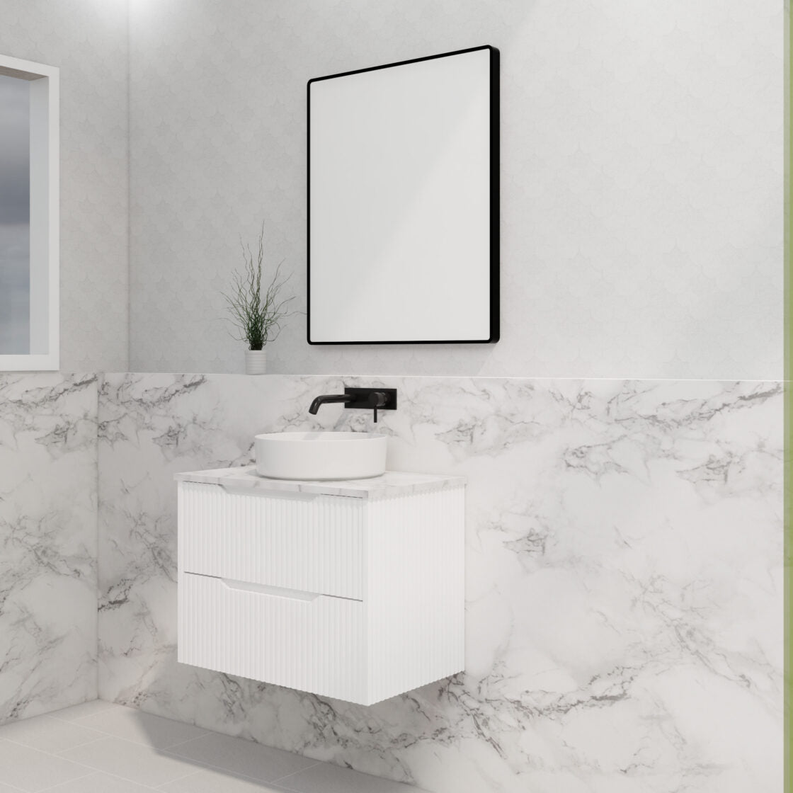 ABS BALI Wall Hung Vanity Matte white 750mm