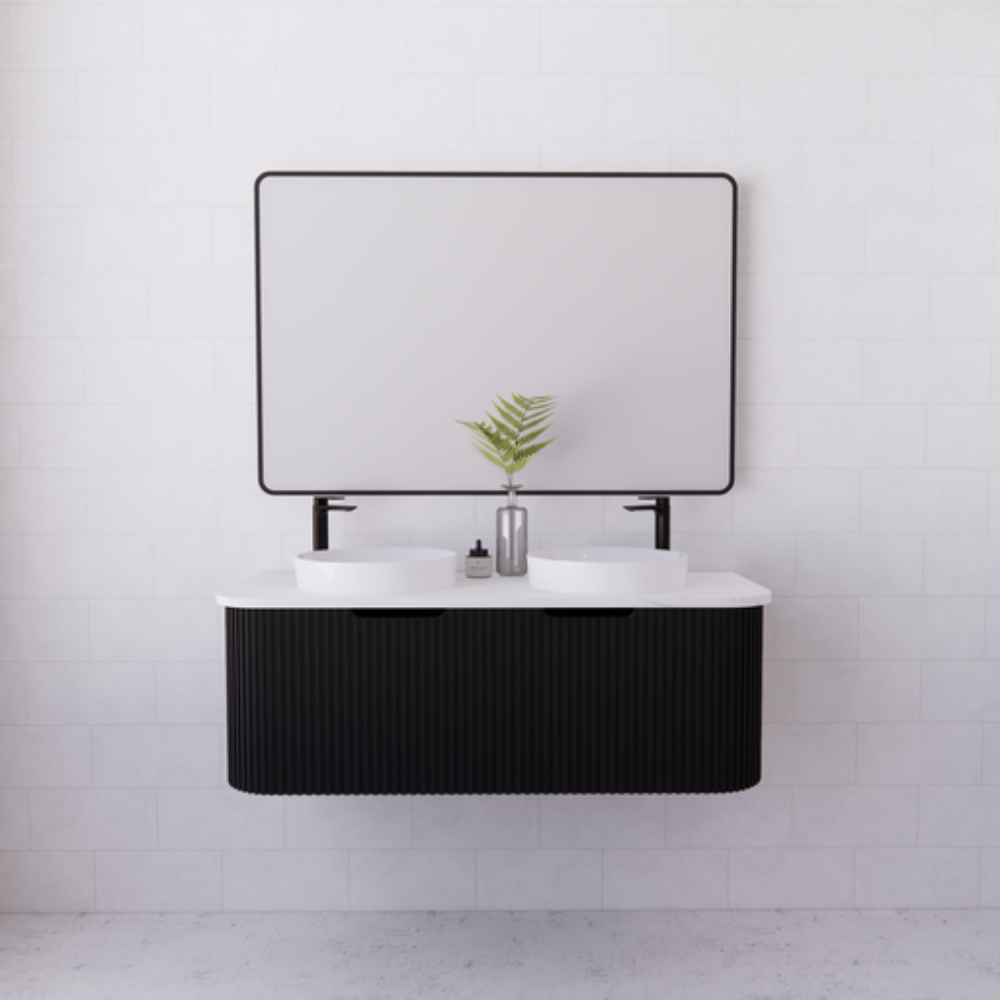 ABS BERGEN Wall Hung Double Bowl Vanity 1200mm (Matte Black)