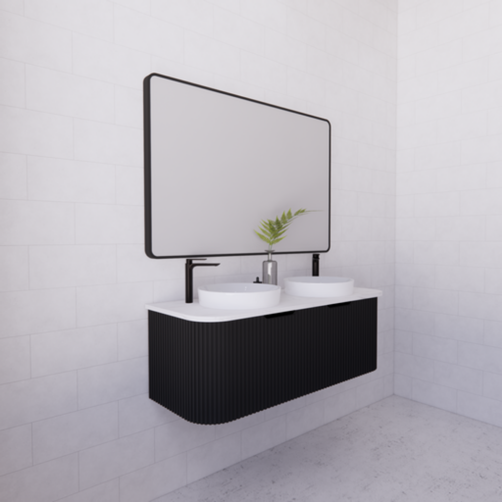 ABS BERGEN Wall Hung Double Bowl Vanity 1200mm (Matte Black)