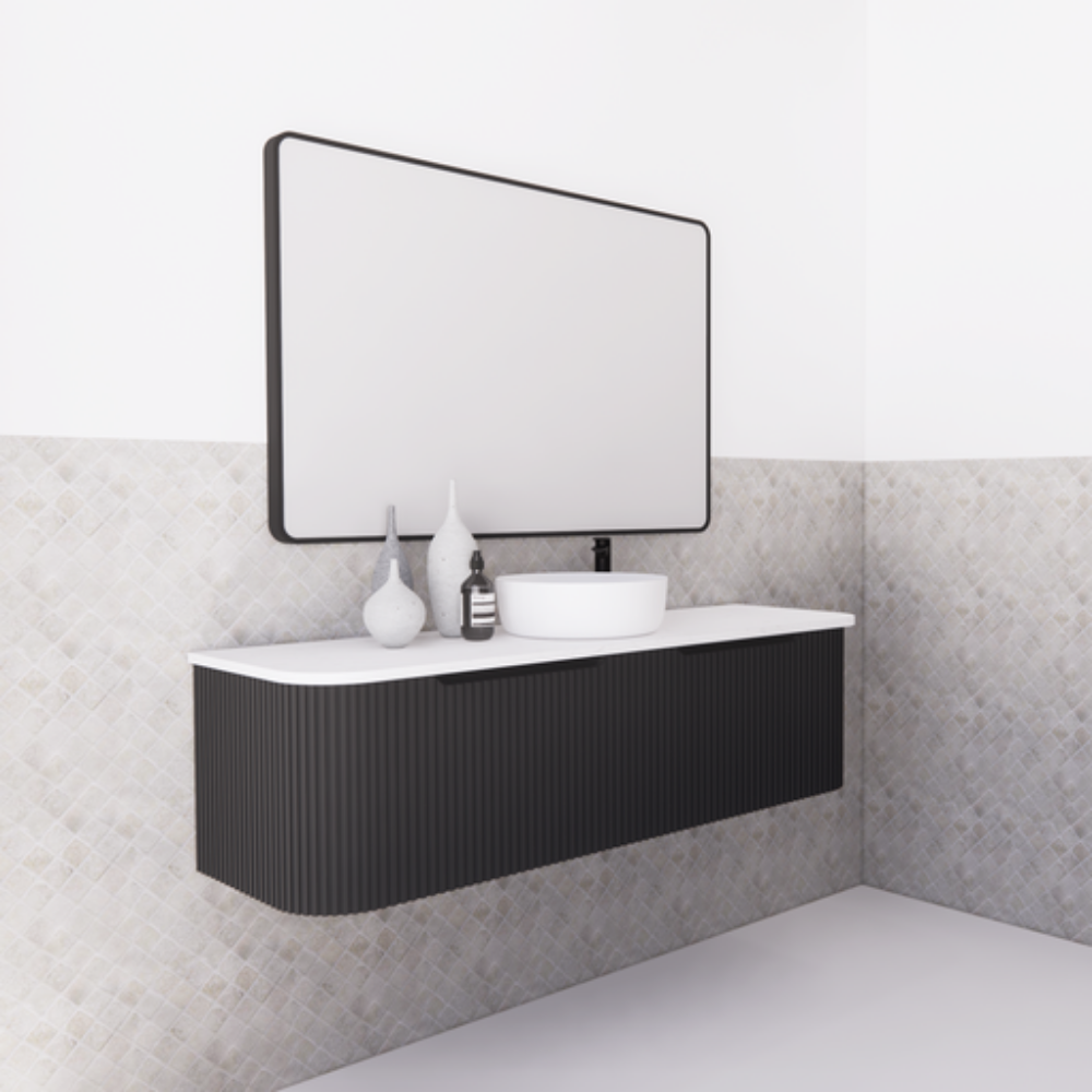 ABS BERGEN Wall Hung Single Bowl Vanity 1500mm (Matte Black)