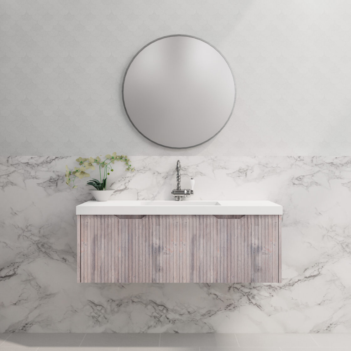 ABS VIENNA Wall Hung Single Bowl Vanity 1200mm (White Oak)
